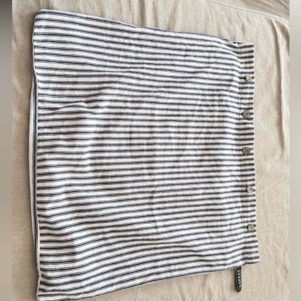 Ralph Lauren striped navy blue pillow case